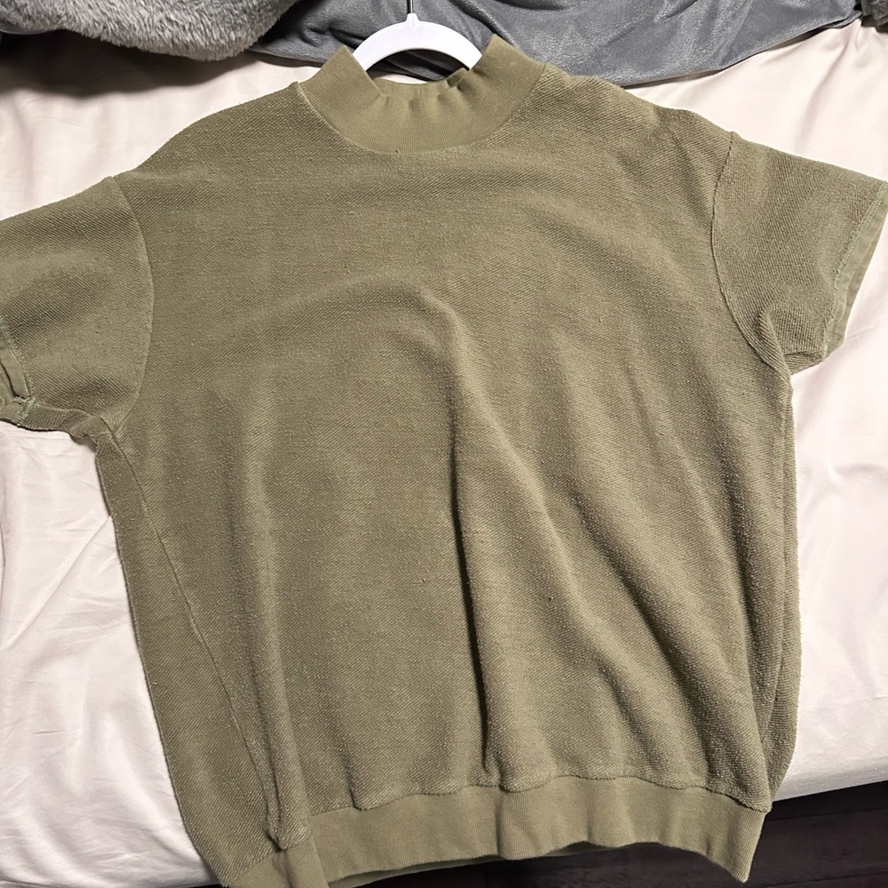 Fear of God Green Inside Out Mock Neck T-Shirt